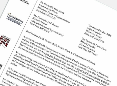 Chamber's Letter Supports Transportation Funding